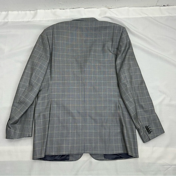 Corneliani Men's Size 56L Spencer Virgin Wool Silk Blue Micro Houndstooth Jacket - Picture 11 of 15